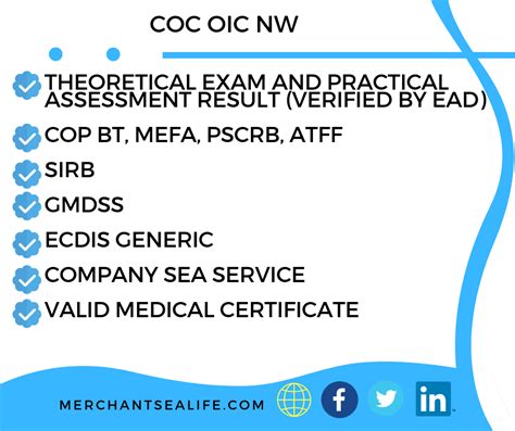 marina requirements for coc management level